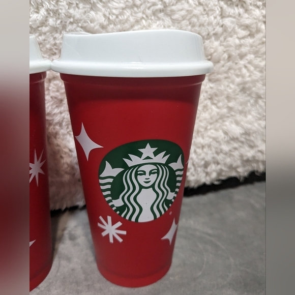 Starbucks 25th anniversary plastic 16 oz. With lids. Limited edition - Picture 3 of 9